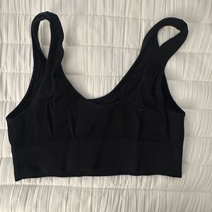 aerie Black Ribbed Wireless Bralette